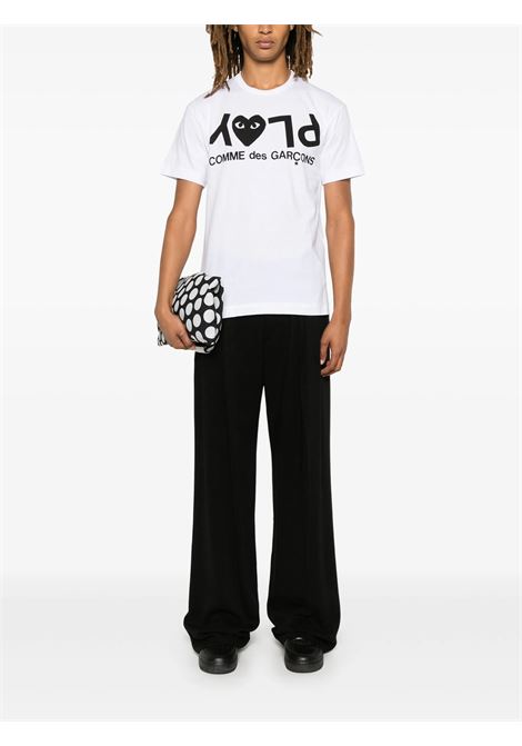 printed logo t-shirt unisex white COMME DES GARÇONS PLAY | AX-T068-0511